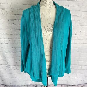Fever Women’s Drape Open Front Cardigan Teal